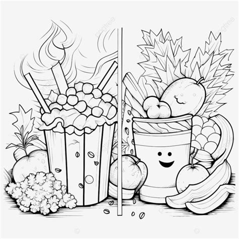 Funny Christmas French Fireas And Juice Coloring Pages, Funny Food, Tasty, Crisps PNG ...