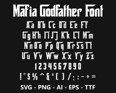 Mafia Godfather Font Ttf Svg Eps Png Cricut - Etsy Canada