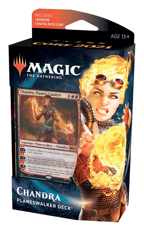 Magic: The Gathering Planeswalker Deck- Core Set 2021 (M21) Chandra- 60 Card Deck | 1 Rare of ...