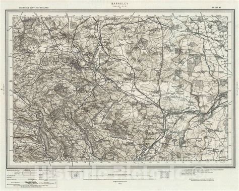 Historic Map : 87 Barnsley (Hills), 1896 Atlas - Vintage Wall Art - Historic Pictoric