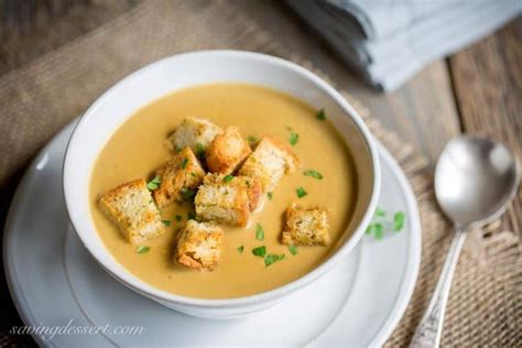 Potato Leek Soup and Homemade Croutons - Saving Room for Dessert