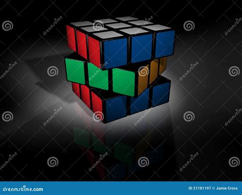 Unsolved Rubik's Cube On Black Editorial Photography - Image: 21181197