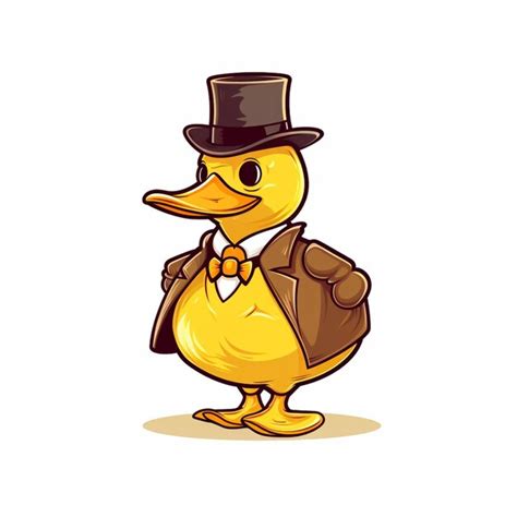 Premium Photo | Cartoon duck in a top hat and suit with a briefcase ...