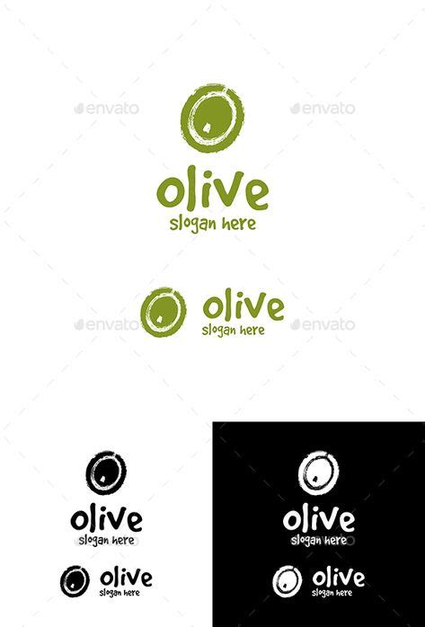 Green Olive Vector Logo in a Grunge Style