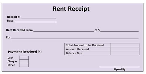 House Rent Receipt Template Free Receipt Template, Invoice Template Word, Checklist Template ...