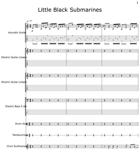 Little Black Submarines - Sheet music for Acoustic Guitar, Electric ...