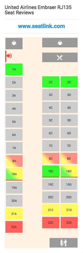 United Airlines Embraer RJ135 Seating Chart - Updated November 2024 - SeatLink