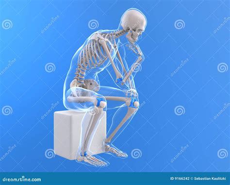 Skeleton Thinking Vector Illustration | CartoonDealer.com #21881964