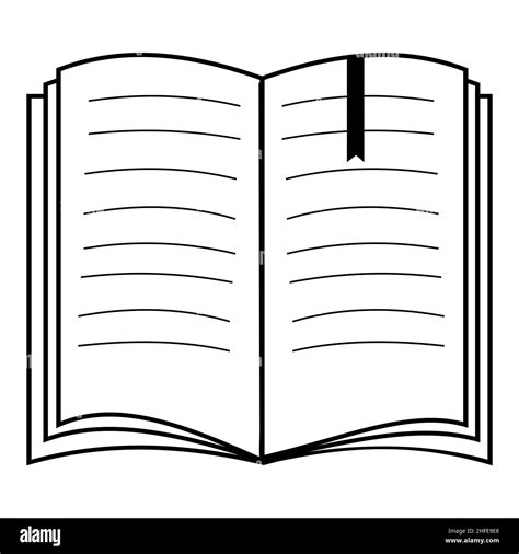 open book with bookmark black outline isolated vector in flat style Stock Vector Image & Art - Alamy