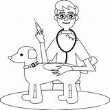 Veterinarian With Dog coloring page  ColouringPages sketch template