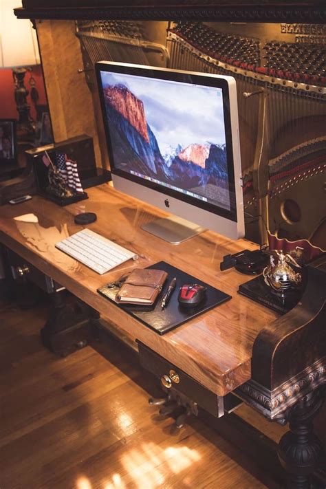 Man's DIY Transforms a Discarded Piano Into a Stunning Piano Desk