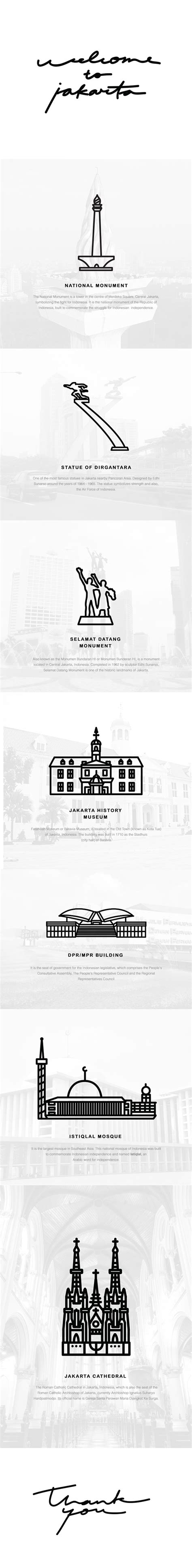 Jakarta: Landmarks on Behance