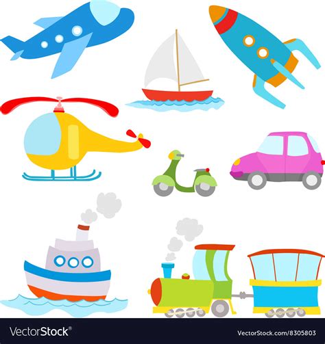 Cartoon transportation Royalty Free Vector Image