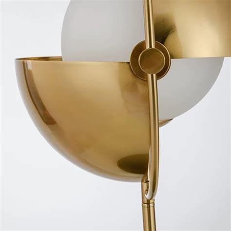 1-Light Glass Globe Table Lamp with Rotatable Shade in Gold | Homary