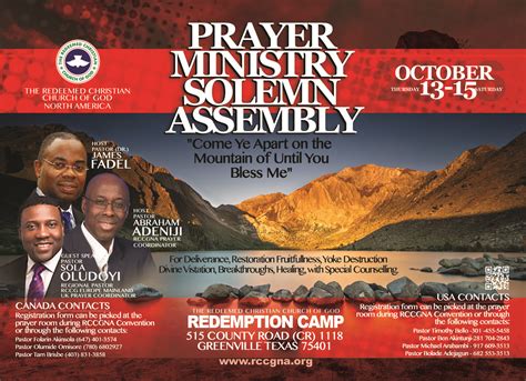 Prayer Ministry Solemn Assembly – RCCG The Americas Prayer Ministry