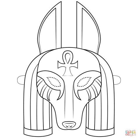 Dibujo de Máscara de Anubis para colorear | Dibujos para colorear imprimir gratis Ancient Egypt ...