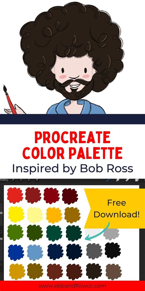 Download a Bob Ross Color Palette for Procreate - EbbandFlowCC