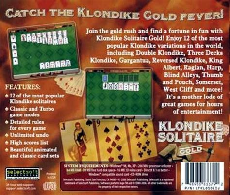 Klondike Solitaire Gold - 12 Popular Worldwide Variations PC Software ...