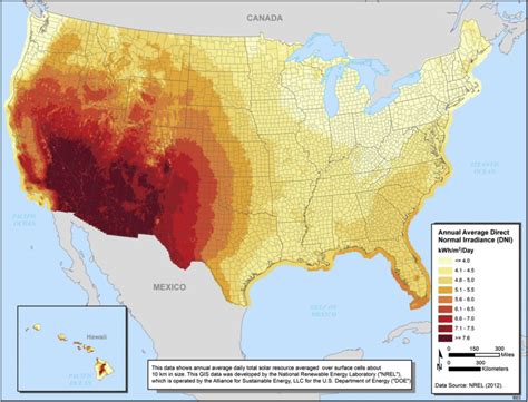 Solar energy potential in the United States [8]. | Download Scientific Diagram