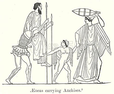 Aeneas carrying Anchises stock image | Look and Learn