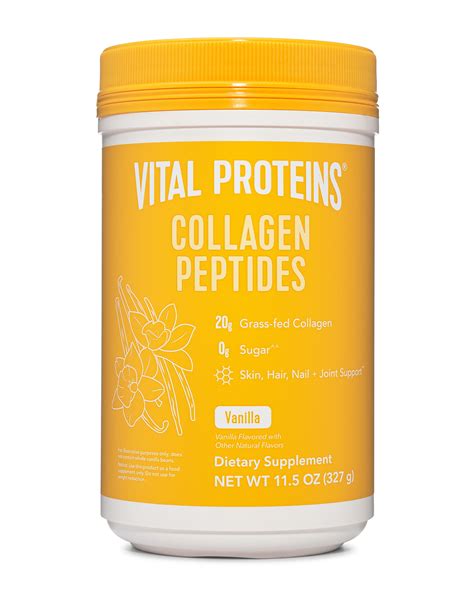 Vital Proteins Vanilla Collagen Peptides, Grass-Fed, Hydrolyzed Supplement for Daily Wellness ...