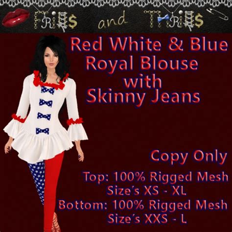 Second Life Marketplace - Frills and Thrills Red White & Blue Outfit