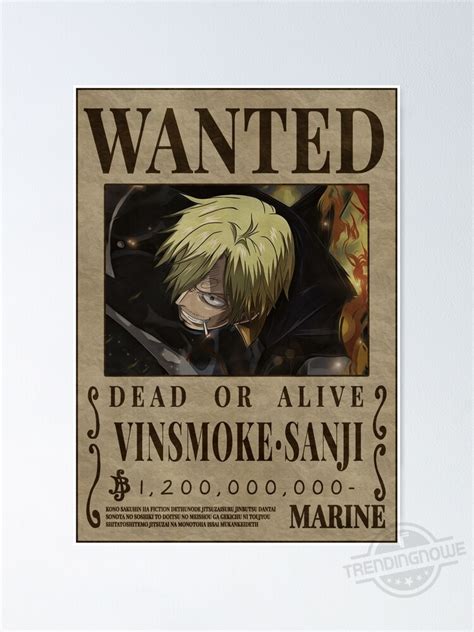 One Piece Sanji Wanted Gift Poster - Trendingnowe