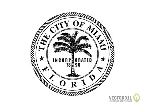 Miami Florida City Seal Miami FL Logo Digitaler Vektor .ai - Etsy.de