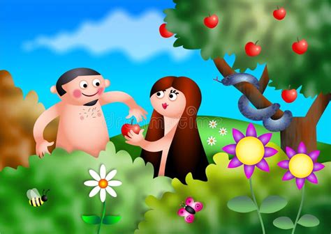 Adam and eve stock illustration. Image of history, fruit - 2543575