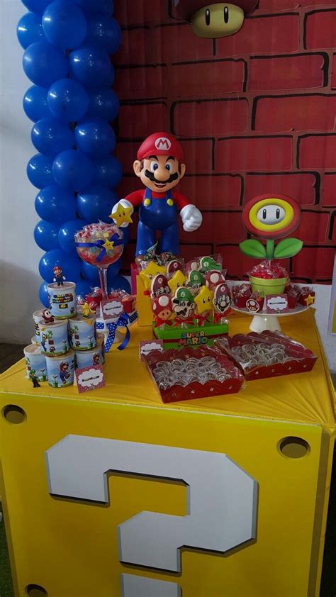 Mario Bday Candy Bar | Mario bros party, Mario birthday, Super mario bros birthday party