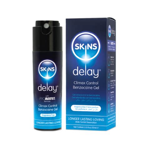 Skins Delay Climax Control Benzocaine Gel-15ml – Justerotics