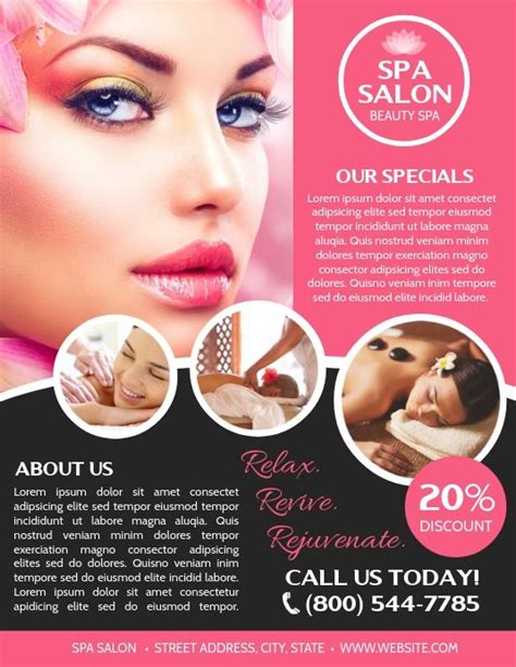 spa salon flyer templates, spa advertising flyers, beauty spa templates, small business flyers ...