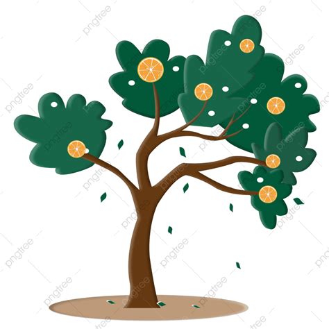 Orange Tree 3d Effect, Orange Tree, Tree 3d Effect, Fruit Tree Design PNG and Vector with ...