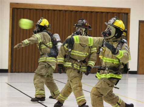 Playing dodgeball can save a firefighter's life | Fire training, Firefighter training, Firefighter