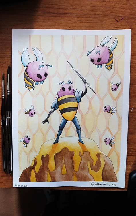 [OC] Hive Knight Watercolour Illustration : r/HollowKnight