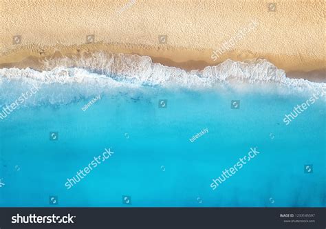 Beach Waves Top View Turquoise Water Stock Photo 1233145597 | Shutterstock