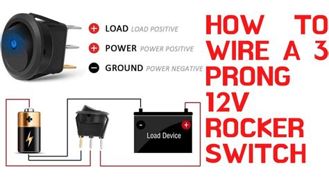 How to wire a 3 prong 12v Illuminated rocker switch | Toggle switch, Switch, Prong