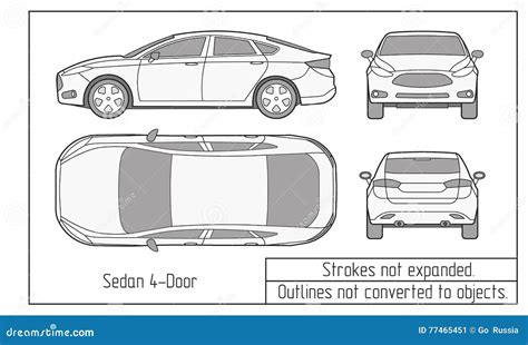 Car Sedan and Suv Drawing Outlines Not Converted To Objects Stock Vector - Illustration of ...