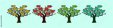 set of family tree template cartoon icon design template with various ...