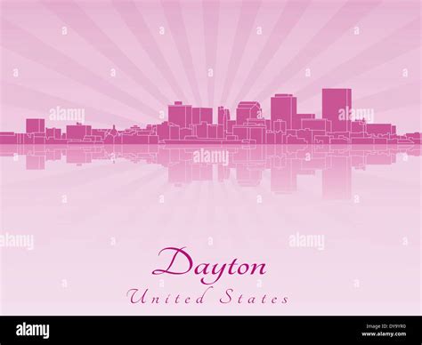 Dayton skyline in purple radiant Stock Photo - Alamy