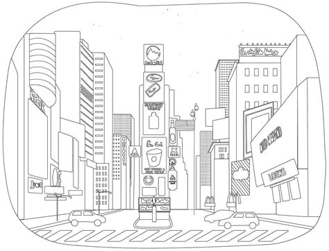 Times Square in New York coloring page - Download, Print or Color Online for Free