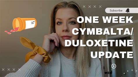 One Week Cymbalta Duloxetine Update for Anxiety - YouTube