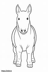 Bull Terrier Kawaii coloring Page sketch template