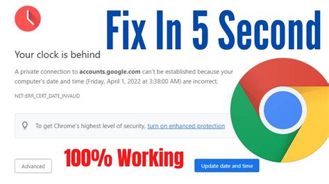 How To Fix Your Clock Is Behind Error Google Chrome Windows 7/8/10/11 ...