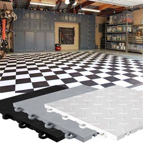 Coin Top Garage Floor Tiles - Interlocking Flooring by ModuTile