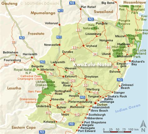 KwaZulu-Natal Map Navigator, South Africa