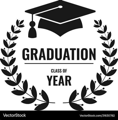 Graduation black logo isolated on white background