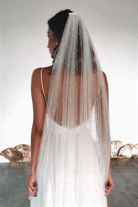 Pearly Long Veil | Bridal Veil with Pearls | Long veils bridal, Long veil wedding, Asos wedding ...