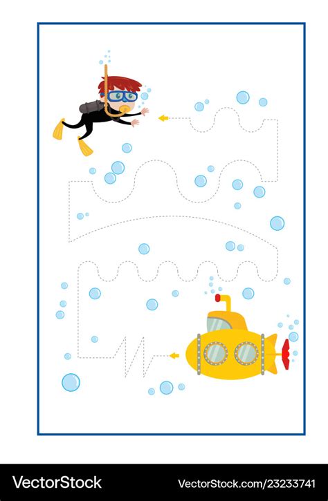 Tracing lines game for preschool or kinderg Vector Image