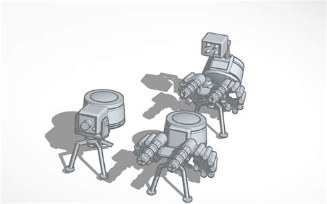 3D design TF2 Turret lvl 1-3 - Tinkercad